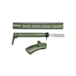 Guntec USA AR-15 Compliant Ultra Furniture Set Anodized Green AR-COMP-SET-GREEN
