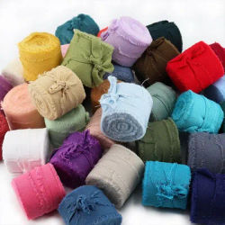 Ins ruban de coton 5 Yards de large 3.8cm vert bricolage boîte-cadeau emballage mariage fleur Bouquet enveloppe décoration bord effiloché