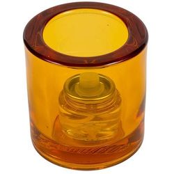 Hollowick 5140A Tealight Glass Lamp, Amber, Thick Glass, 2 7/8"H x 2 3/4"dia, Yellow