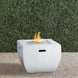 Fire Table in White Finish, Bryson - Frontgate