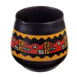 'Ceramic Decorative Vase Handcrafted and Hand-Painted in Peru'