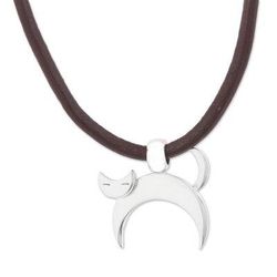 Felix the Cat,'Adjustable Silver Cat Pendant Necklace from Mexico'