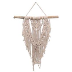 Crown Prince,'100% Cotton Ivory Macrame Wall Hanging'