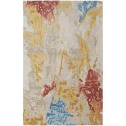 Calista Casual Abstract, Ivory/Yellow/Blue, 10' x 14' Area Rug - Feizy EVER8646MLT000H00
