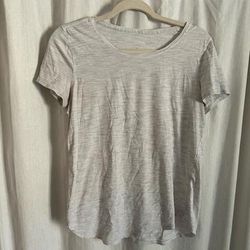 Lululemon Athletica Tops | Lululemon White And Gray Short Sleeve Top | Color: Gray/White | Size: 6