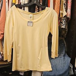 Anthropologie Tops | Creme 3/4 Sleeve T Shirt | Color: Cream | Size: S