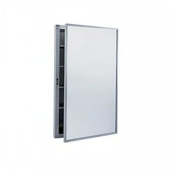 Gamco G-397 Recessed Medicine Cabinet w/ Mirror & 3 Adjustable Shelves, Steel, White, Silver