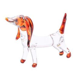 Courage Dachshund,'Handblown Brown Glass Dachshund Dog Figurine'