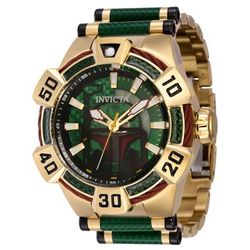 Open Box Invicta Star Wars Boba Fett Automatic Men's Watch - 52mm Green Gunmetal Gold (AIC-40973)