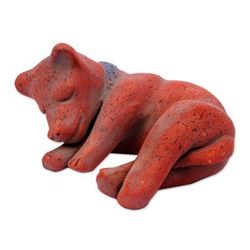 Tlachichi Puppy,'Mexico Archaeology Signed Handcrafted Ceramic Dog Sculpture'