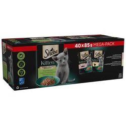 40x85g Mixed Selection in Gravy Kitten Mega Pack Pouches Sheba Wet Cat Food