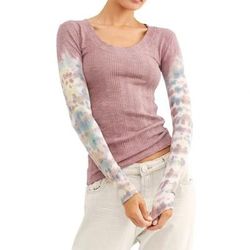 Free People Tops | Free People We The Free Big Sur Tie Dye Thermal Shirt | Color: Purple | Size: S