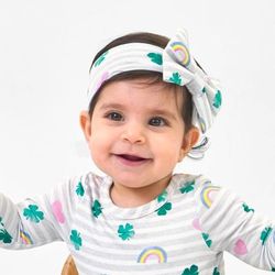 Lucky in Love Luxe Baby Girl Soft & Stretchy Bamboo Bow Headbands - Newborn - 3T