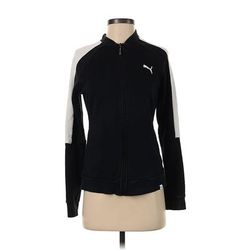 Puma Zip Up Hoodie: Black Tops - Women's Size Small