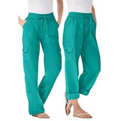 Plus Size Women's Convertible Length Cargo Pant by Woman Within in Waterfall (Size 40 WP)