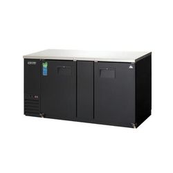Everest Refrigeration EBB69-24 68" Bar Refrigerator - 2 Swinging Solid Doors, Black, 115v