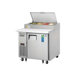 Everest Refrigeration EPPR1 35 5/8" EPP Series Pizza Prep Table w/ Refrigerated Base, 115v, Stainless Steel, Holds (4) 1/3-size Pans