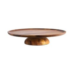 Libbey APS33296 15 1/8" Round Cake Stand - 3 1/8"H, Acacia Wood, Brown