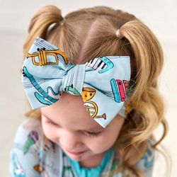 Play Along Luxe Baby Girl Soft & Stretchy Bamboo Bow Headbands - Newborn - 3T