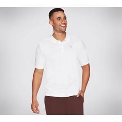 Skechers Men's Off Duty Polo T-Shirt | Size Medium | White | Organic Cotton/Polyester