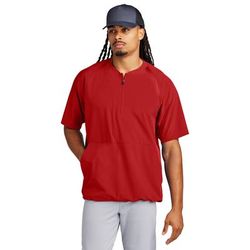 Sport-Tek JST489 Repeat 1/2-Zip Short Sleeve Jacket in Deep Red size 2XL | Polyester Blend