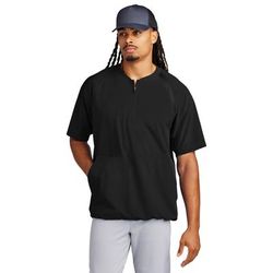 Sport-Tek JST489 Repeat 1/2-Zip Short Sleeve Jacket in Black size 4XL | Polyester Blend