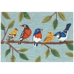 Birds on a Branch Door Mat - Blue, 24" x 36" - Frontgate