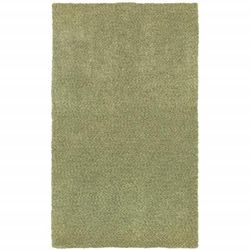 HomeRoots 6' X 9' Olive Green Shag Tufted Handmade Stain Resistant Area Rug - 113.78