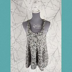 Free People Tops | Free People Sequin Knit Swing Tank | Color: Gray/Silver | Size: Xs