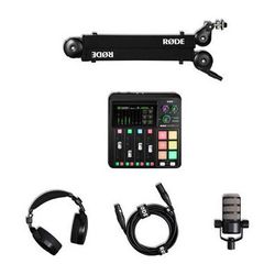 RODE RODECaster Duo Podcasting Kit with PodMic, Studio Boom Arm, Headphones, and RCP DUO