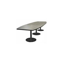 12' x 4' Boat Shaped Table with Steel Disc Bases