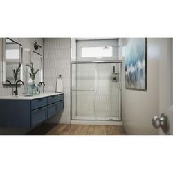 Dreamline DreamLine Alliance Pro 56 - 60 inch W x 76 3/8 inch H Semi-Frameless Bypass Shower Door in Brushed Nickel and Curved Glass SDAL60W760VXS04