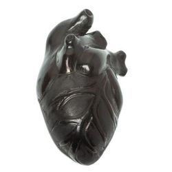 Whole Heart,'Handmade Black Clay Sculpture'