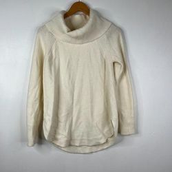 Anthropologie Sweaters | Anthropologie Sweater Knit Womens Sz M White Cowl Neck Long Sleeve | Color: White | Size: M