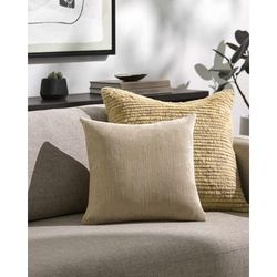 Zihna 20" Square Modern Beige/Pearl/Ivory Throw Pillow - Boutique Rugs