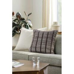 Zonne 22" Square Rustic Light Silver/Old Lavender/Gray/Sage/Metallic Silver/Ash Throw Pillow - Boutique Rugs