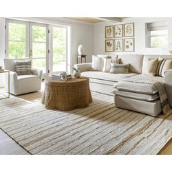 Aerona 18" Square Cottage Cotton Pearl/Brick Red/Off White Throw Pillow - Boutique Rugs