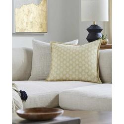 Adonia 22" Square Cottage Tan/Beige Outdoor Throw Pillow - Boutique Rugs