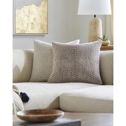 Zeena 22" Square Cottage Dusty Pink/Beige Outdoor Throw Pillow - Boutique Rugs