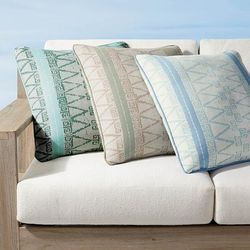 Tereza Stripe Indoor/Outdoor Pillow - Leaf - Frontgate