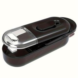1pc Mini Vacuum Sealer, Heat Sealer & Cutter 2 In 1 Portable Thermal Vacuum Sealer For Plastic Bag Storage Food Snacks Fresh (black), Kitchen Supplies