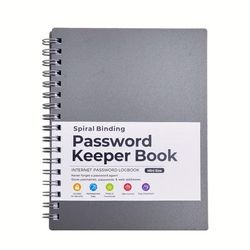 A6 Mini Size Spiral Password Keeper Book With Alphabetical Tabs, Password Notebook For Internet And Computer Login, Username, Passwords For Home, Office