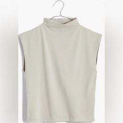 Madewell Tops | *Nwt Madewell Funnelneck Cropped Muscle Tee, Various Sizes, No378 | Color: Gray | Size: Various