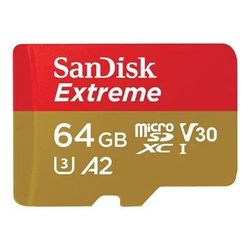 SanDisk 64GB Extreme UHS-I microSDXC Memory Card with SD Adapter