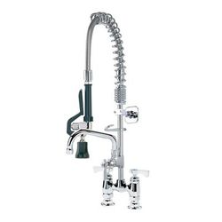 Krowne 18-408L 24 7/8"H Deck Mount Pre Rinse Faucet - 1.2 GPM, Base with Nozzle, Stainless Steel