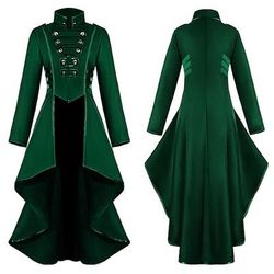 Retrò Vintage Punk Gotico Medievale Cappotto Mascherata Smoking Vampiro Medico della peste Stile Formale Stile Vintage Tinta unita Costume Per donna Stile Steampunk Natale Halloween Carnevale Feste