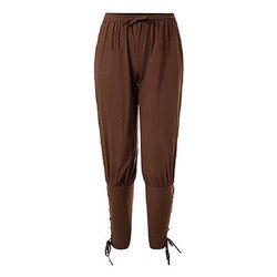 Retrò Vintage Medievale Rinascimento Pantaloni da pirata Pirata Cavaliere Vichingo Crociato Cavaliere Celtico Tinta unita Costume Per uomo Costumi da pirata Fantasia Halloween Carnevale Mascherata