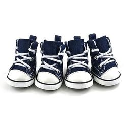 scarpe per animali domestici scarpe in denim sport cucciolo stile casual stivali antiscivolo stivaletti sneaker 4 pezzi