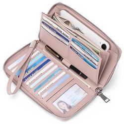 Per donna Portafoglio Borsa per cellulare Pelle PU All'aperto Quotidiano Cerniera Grande Capacità Leggero Durevole Tinta unica Grigio scuro Tessuto almond Rosso bordeaux