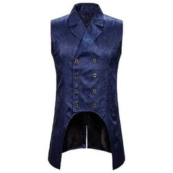 Natale Vintage Moda Cappotto Mascherata Gilet Principe Medico della peste Nobile Jacquard Jacquard Costume Per uomo Reale Stile Steampunk Halloween Carnevale Mascherata Evento / Festa Adulti Gilet